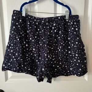 Garnet Hill Organic Pima Cotton Flannel Women's Celestial Sleep Boxers Sz L